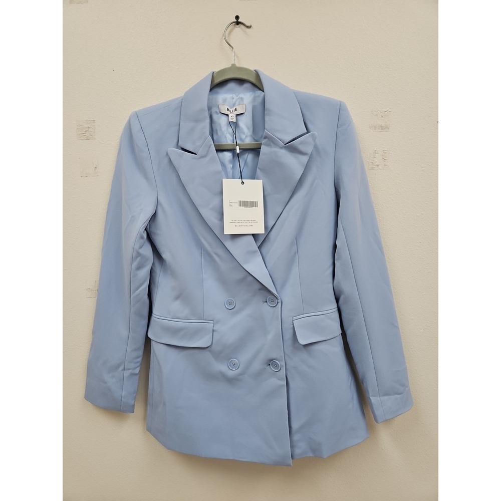 Billie The Label Women's XS Frances Sky Blue  Blazer Jacket  Suit Jacket NWT